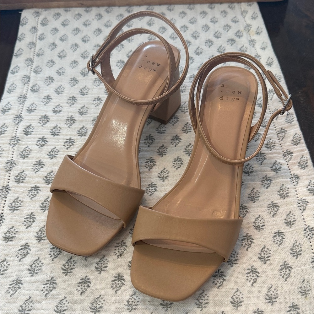 A New Day Women's Beige Strap Heels